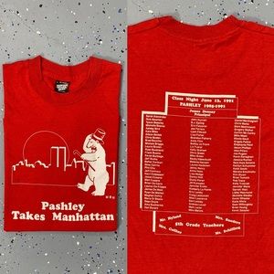 Vintage 90's Streetwear Manhattan Bridge Highschool Single Stitch Graphic Tee